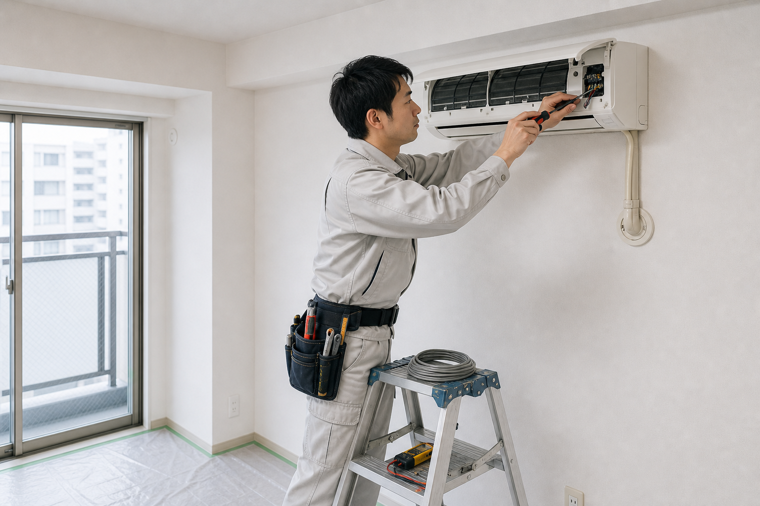エアコン・電気工事の作業イメージ