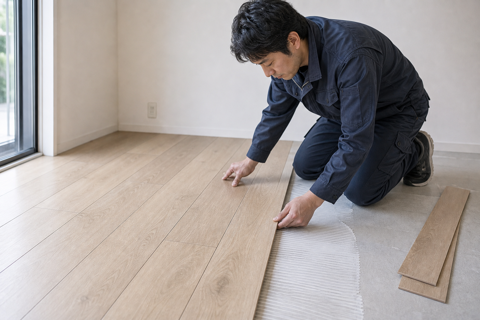 床・フロアタイルの作業イメージ