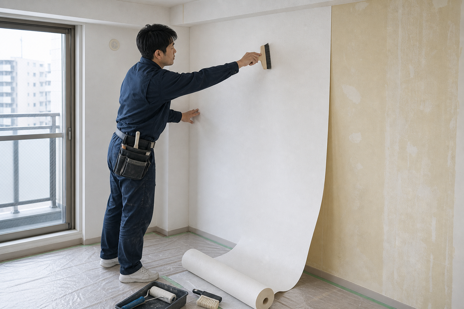 職人によるクロス張替え